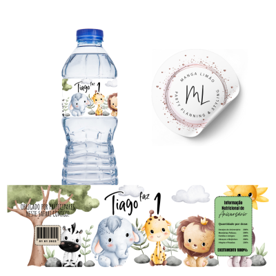 Rótulos Digitais Personalizados para Garrafas de Água Rótulos Digitais Personalizados para Garrafas de Água