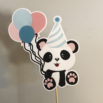 Topo de Bolo Panda