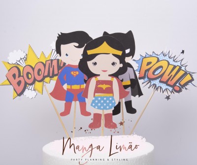 Topo de Bolo Super Heróis