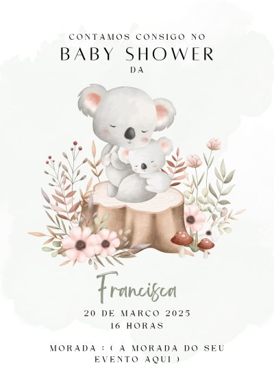 Convite digital para Baby Shower