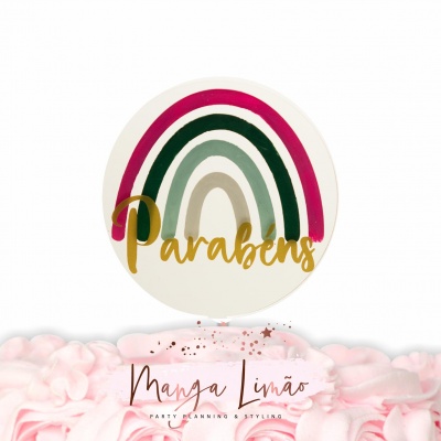 Topo de bolo Arco Iris