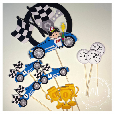 Kit Topos de Bolo Carro corrida