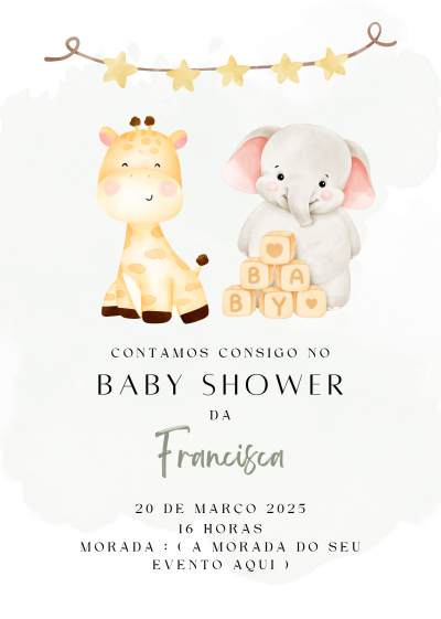 Convite digital para Baby Shower