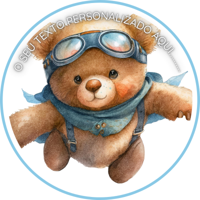 Etiquetas Digitais | Tema Urso Aviador