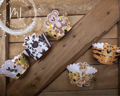 Pack 10 Cintas de cupcake festa Safari / selva