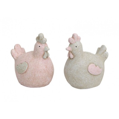 Galinhas Decorativas em Resina - Rosa ou Cinza (Promoção de Fim de Stock)