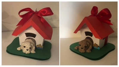 Cão em Gesso Perfumado em casota de papel Cão em Gesso Perfumado em casota de papel