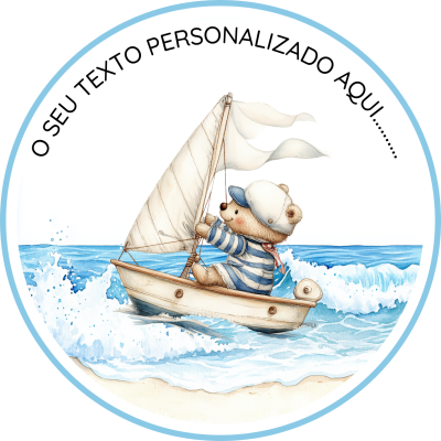 Etiquetas Digitais Tema Urso | Marinheiro
