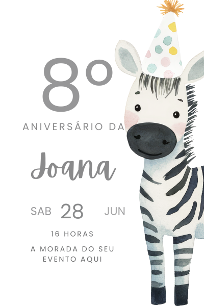 Convite digital 2 a 10 anos