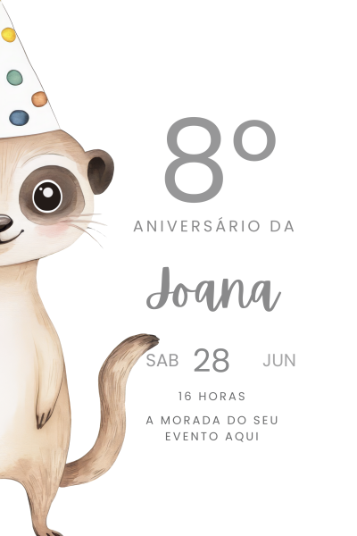 Convite digital 2 a 10 anos