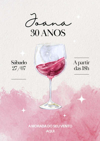 Convite Festa Aniversário Adulto