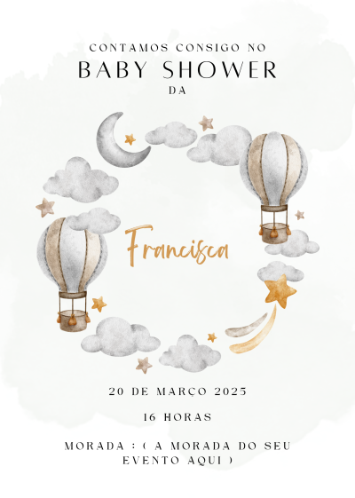 Convite digital para Baby Shower
