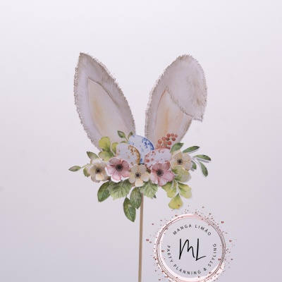 Topo de bolo orelhas de coelho