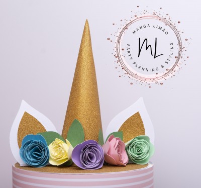 Topo de Bolo / Centro de mesa Unicórnio Topo de Bolo / Centro de mesa Unicórnio