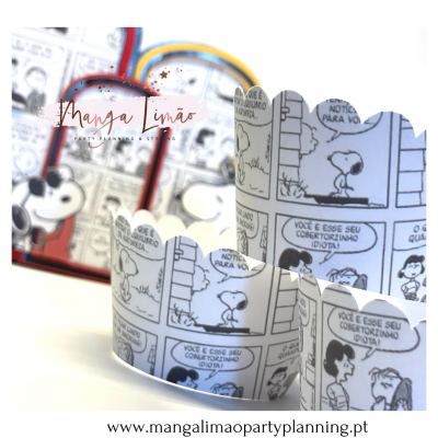 Cintas para Cupcake Snoopy – Kit com 8 Unidades Estilo Banda Desenhada | Decoração de Festa Infantil