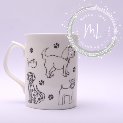 Caneca com desenhos de cães Caneca com desenhos de cães