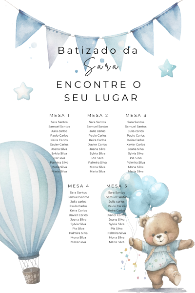 Plano de Mesa - Formato Digital Personalizado