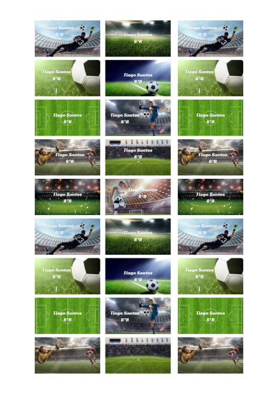 Etiquetas Escolares Futebol Personalizadas