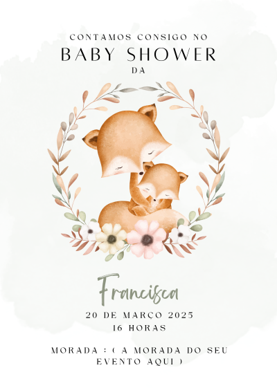 Convite digital para Baby Shower