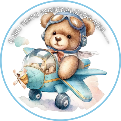 Etiquetas Digitais | Tema Urso Aviador