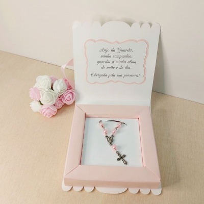 Lembrança Batismo - Caixa Personalizada Com Mini Rosário Lembrança Batismo - Caixa Personalizada Com Mini Rosário