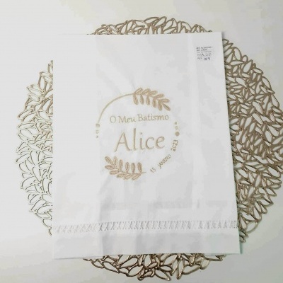 Conjunto Batismo Vela, Concha e Toalha CB8661