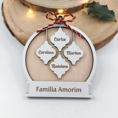 Enfeite Natal Globo Família