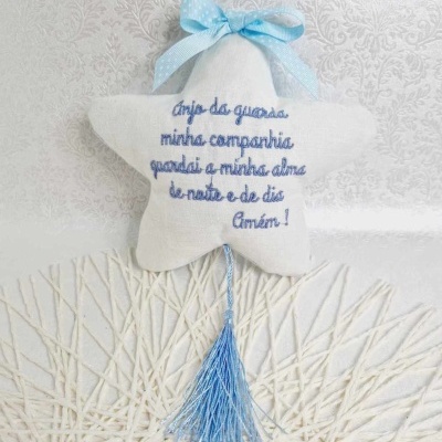 Estrela bordada anjo da guarda