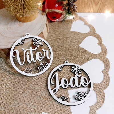 Bola de Natal Personalizada Floco de Neve