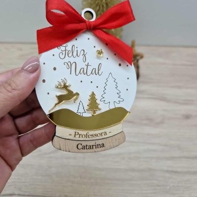 bola globo neve dourado