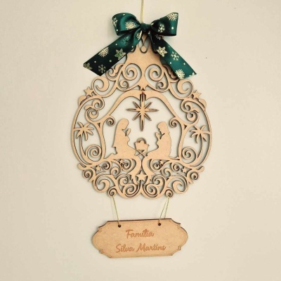 Placa de porta presépio