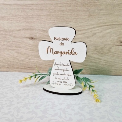 Lembrança batismo Cruz branca