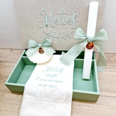 Conjunto batismo bordado ref 1512