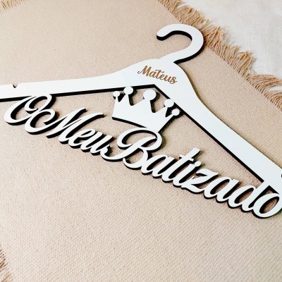 Cabide "O Meu Batizado" Coroa