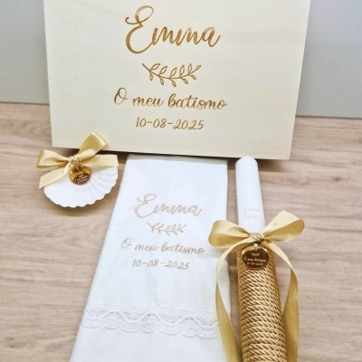 Conjunto batismo natura ouro