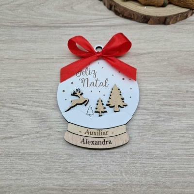 bola globo neve madeira