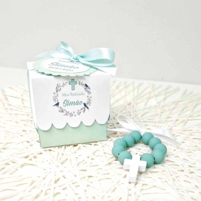 Caixa rosário lembrança batismo