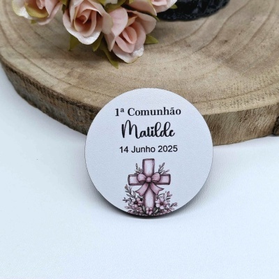 Íman Comunhão Cruz Flores Rosa