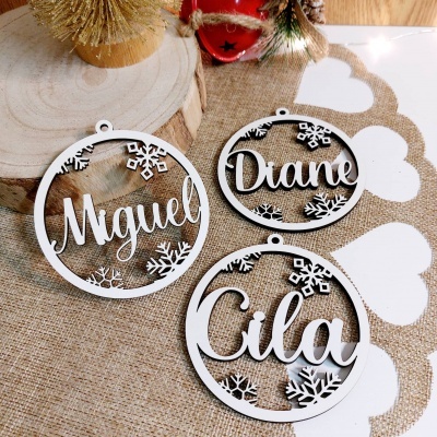 Bola de Natal Personalizada Floco de Neve