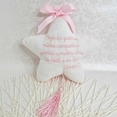 Estrela bordada anjo da guarda