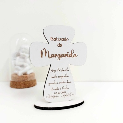 Lembrança batismo Cruz branca