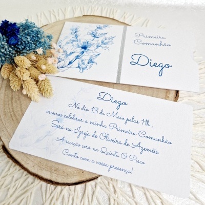 convite floral menino