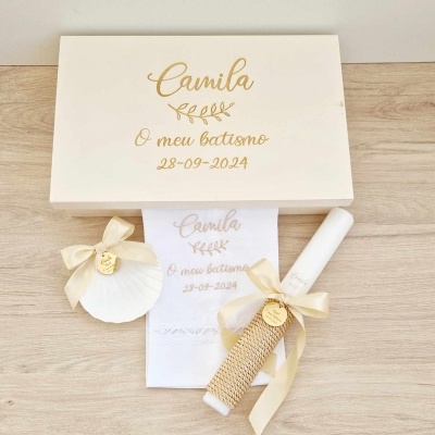 Conjunto batismo natura ouro