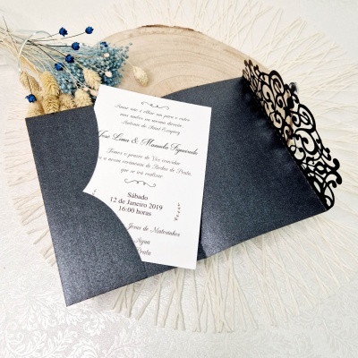 Convite Renda Bodas Prata