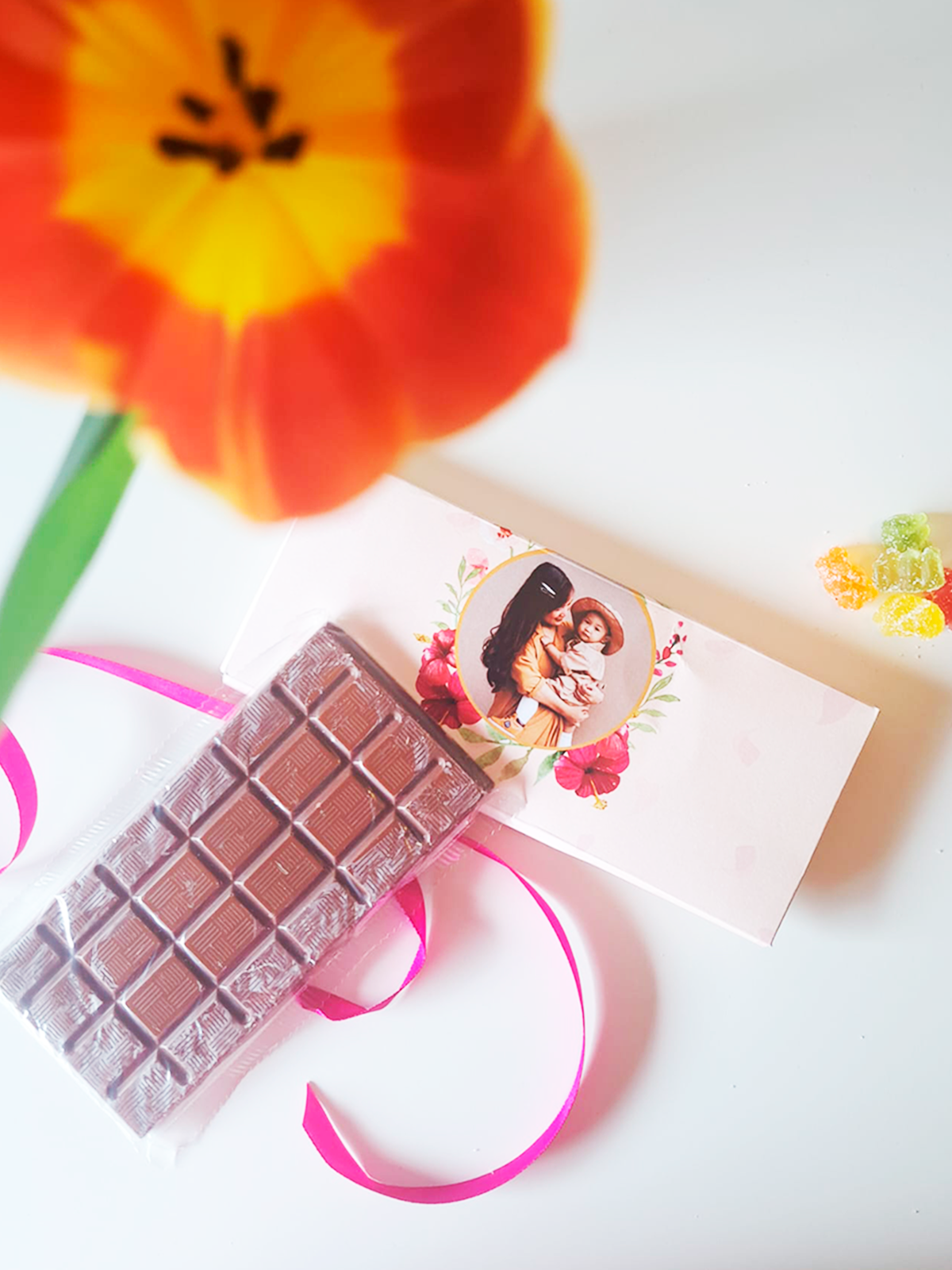 Tablete de Chocolate em Caixa Personalizada para o Dia da Mãe