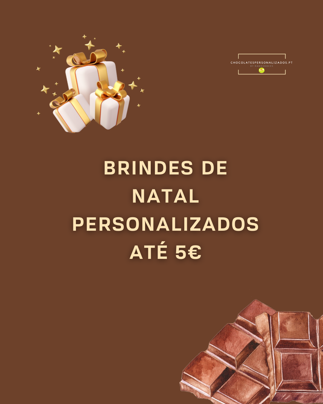 Brindes de Natal Personalizados até 5€ | Chocolates para Empresas
