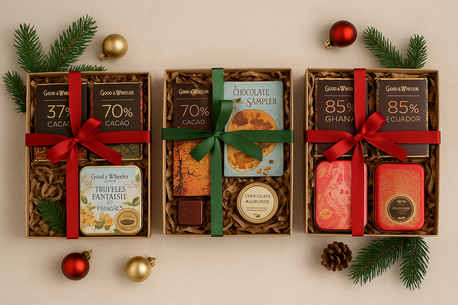 Cabazes de Chocolates Personalizados para Empresas | Presentes de Natal Corporativos