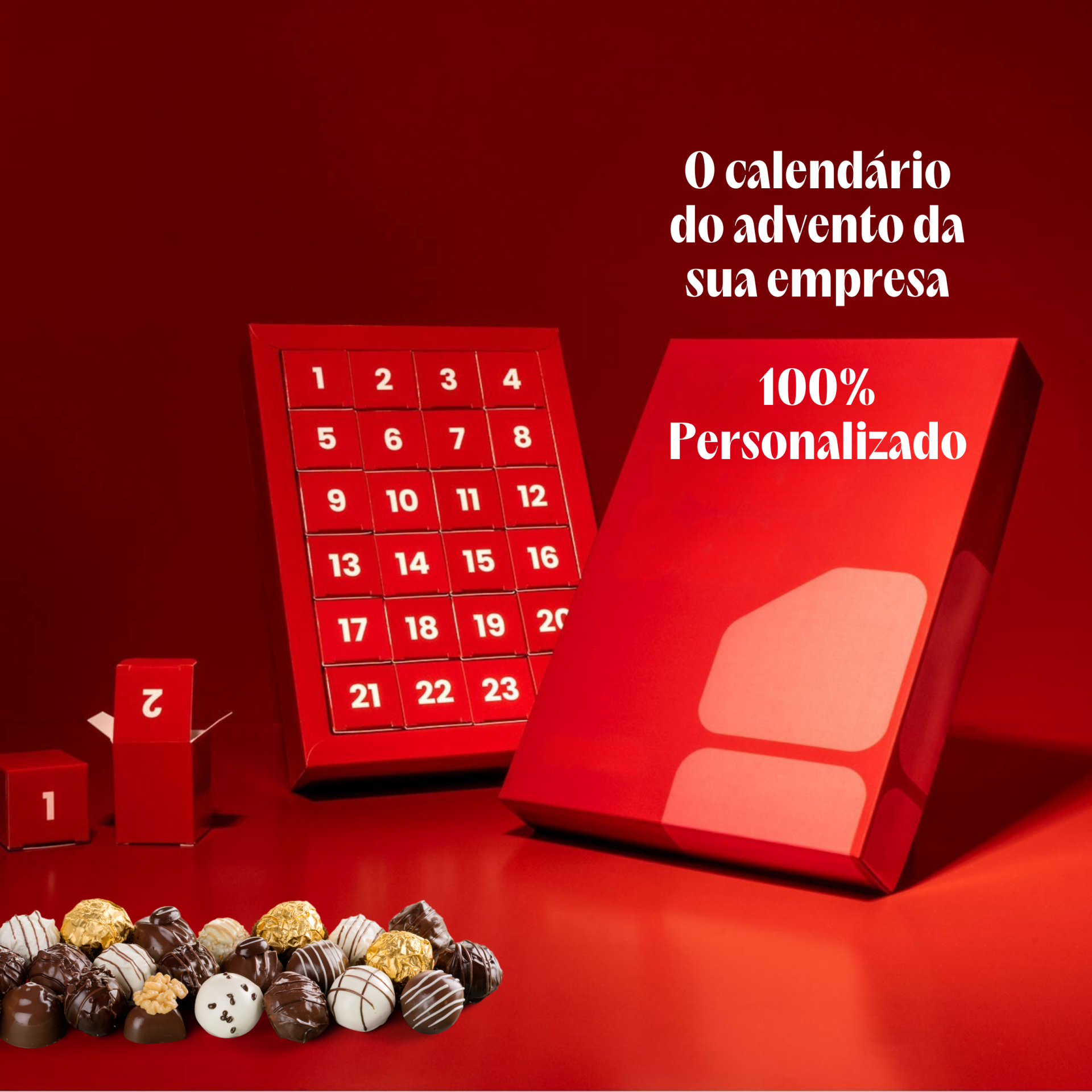 Natal Empresas | Calendário do Advento com 24 Bombons 100% Personalizado