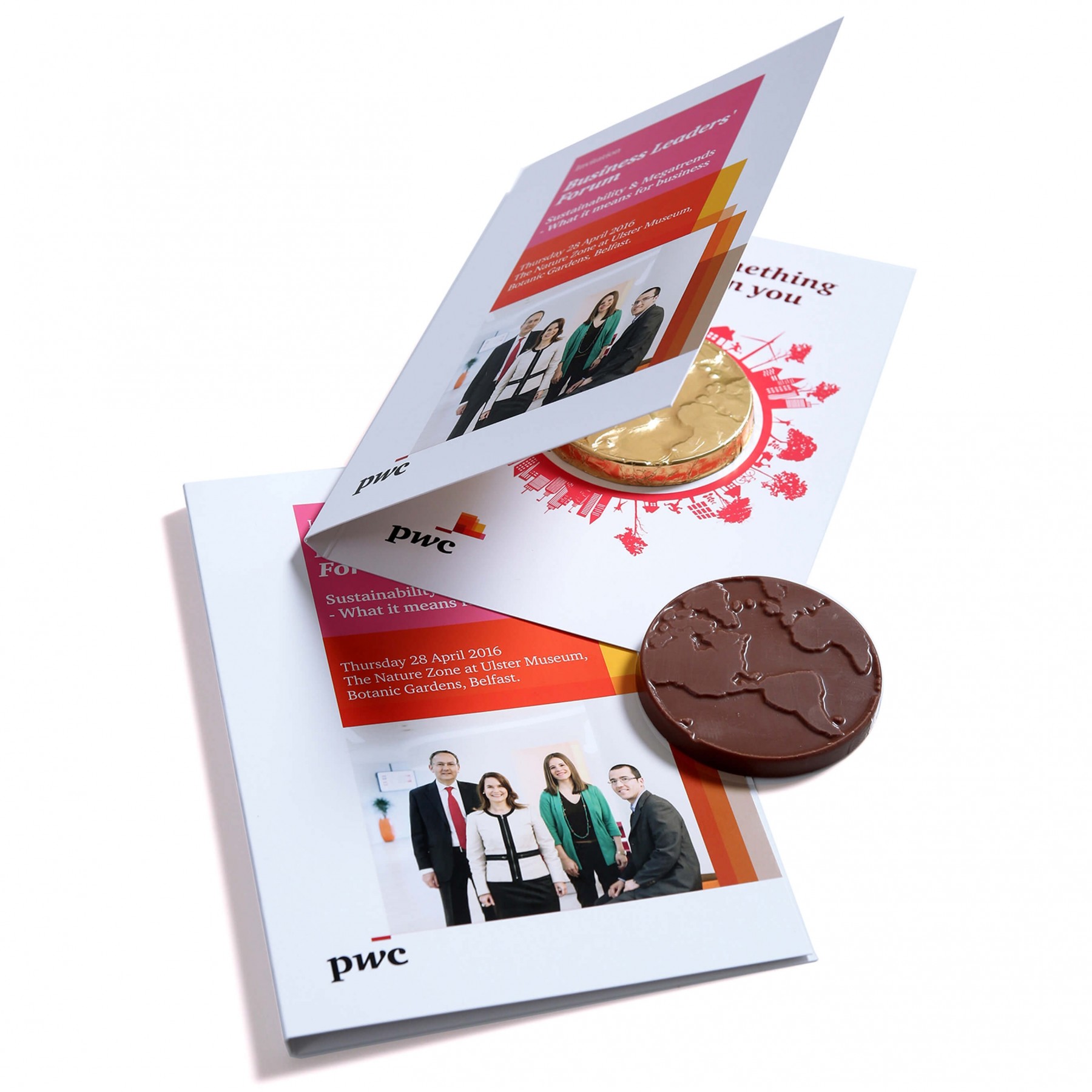 Postal de Natal personalizado com Moeda de Chocolate Mini ou Gigante