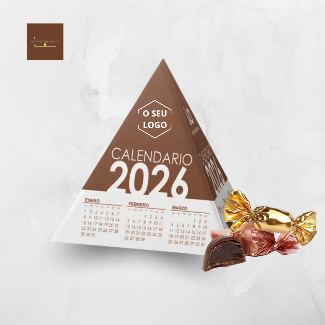 Calend&#x00E1;rio&#x20;Pir&#x00E2;mide&#x20;Personalizado&#x20;com&#x20;Chocolates&#x20;-&#x20;M&#x00ED;nimo&#x20;50&#x20;Unidades
